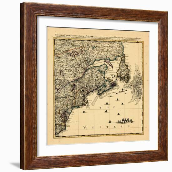 1741, Connecticut, Maine, Massachusetts, New Brunswick, Newfoundland and Labrador, Nova Scotia-null-Framed Giclee Print