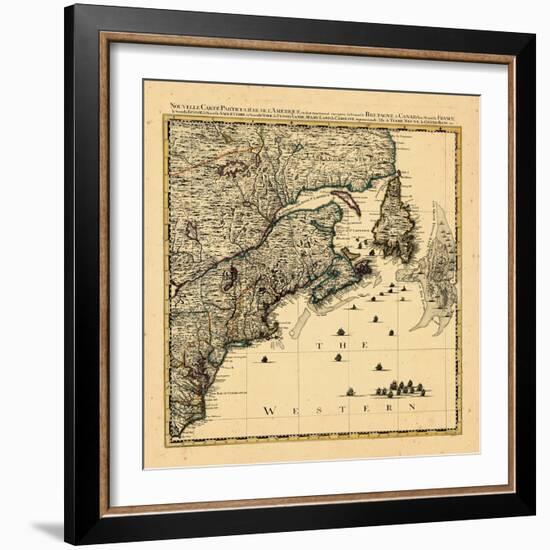 1741, Connecticut, Maine, Massachusetts, New Brunswick, Newfoundland and Labrador, Nova Scotia-null-Framed Giclee Print