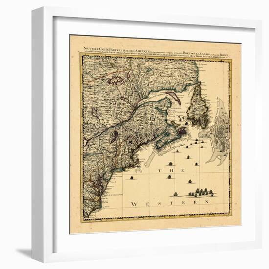 1741, Connecticut, Maine, Massachusetts, New Brunswick, Newfoundland and Labrador, Nova Scotia-null-Framed Giclee Print