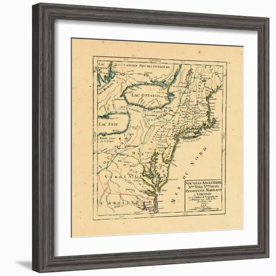 1749, Connecticut, Maine, Maryland, Massachusetts, New Hampshire, New Jersey, New York, North Carol-null-Framed Giclee Print