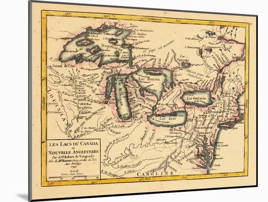 1749, Illinois, Indiana, Michigan, Minnesota, New York, Ohio, Ontario, Pennsylvania, Wisconsin-null-Mounted Giclee Print