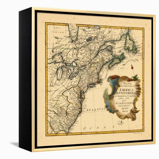 1755, Connecticut, Georgia, Maine, Maryland, Massachusetts, New Brunswick, New Jersey, New York-null-Framed Premier Image Canvas
