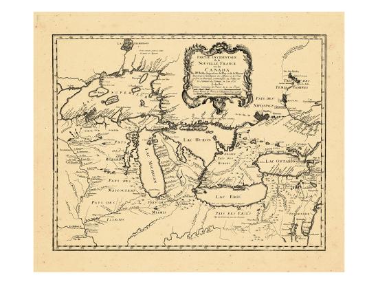 1755 Illinois Indiana Michigan Minnesota New York Ohio Ontario Pennsylvania Wisconsin Giclee Print Art Com