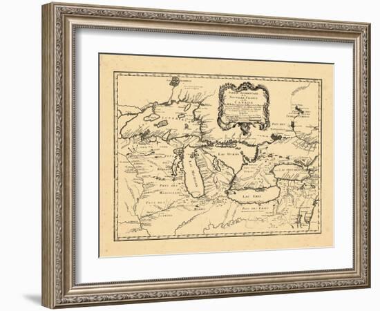 1755, Illinois, Indiana, Michigan, Minnesota, New York, Ohio, Ontario, Pennsylvania, Wisconsin-null-Framed Giclee Print