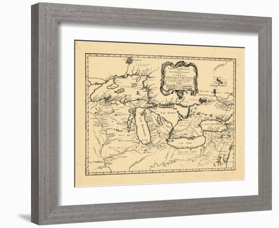 1755, Illinois, Indiana, Michigan, Minnesota, New York, Ohio, Ontario, Pennsylvania, Wisconsin-null-Framed Giclee Print