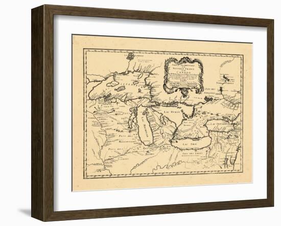 1755, Illinois, Indiana, Michigan, Minnesota, New York, Ohio, Ontario, Pennsylvania, Wisconsin-null-Framed Giclee Print