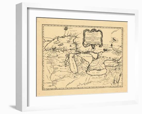 1755, Illinois, Indiana, Michigan, Minnesota, New York, Ohio, Ontario, Pennsylvania, Wisconsin-null-Framed Giclee Print