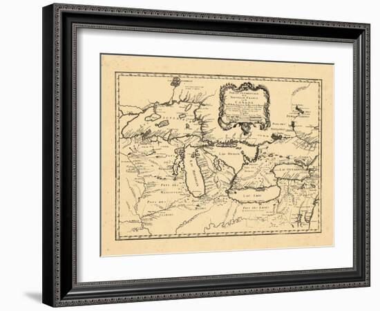 1755, Illinois, Indiana, Michigan, Minnesota, New York, Ohio, Ontario, Pennsylvania, Wisconsin-null-Framed Giclee Print