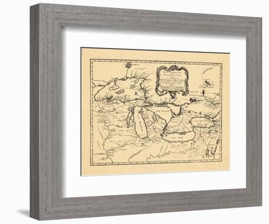 1755, Illinois, Indiana, Michigan, Minnesota, New York, Ohio, Ontario, Pennsylvania, Wisconsin-null-Framed Giclee Print