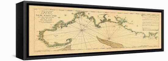 1763, New England Chart, Cape Cod to Casco Bay, Maine, Massachusetts, New Hampshire-null-Framed Premier Image Canvas