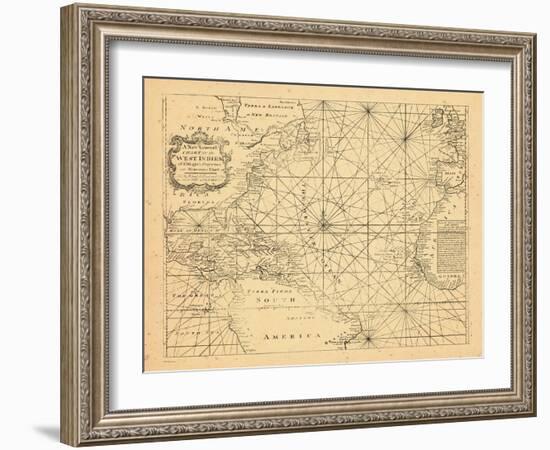 1773, Chart, West Indies, Atlantic Ocean-null-Framed Giclee Print