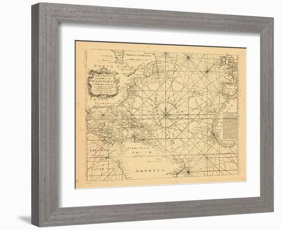 1773, Chart, West Indies, Atlantic Ocean-null-Framed Giclee Print