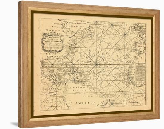 1773, Chart, West Indies, Atlantic Ocean-null-Framed Premier Image Canvas