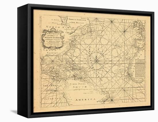 1773, Chart, West Indies, Atlantic Ocean-null-Framed Premier Image Canvas