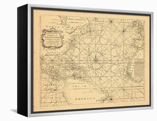 1773, Chart, West Indies, Atlantic Ocean-null-Framed Premier Image Canvas