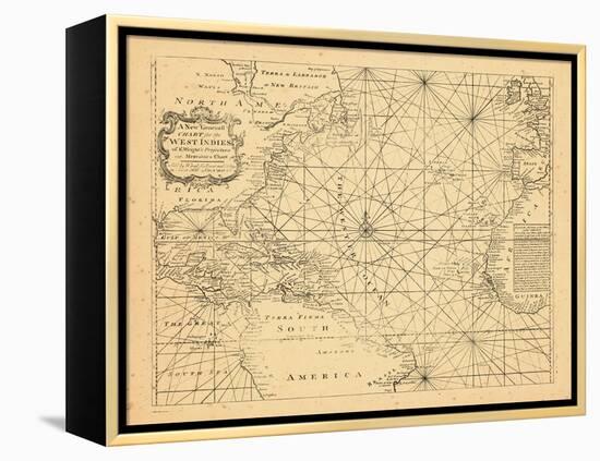 1773, Chart, West Indies, Atlantic Ocean-null-Framed Premier Image Canvas