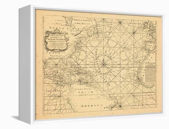 1773, Chart, West Indies, Atlantic Ocean-null-Framed Premier Image Canvas