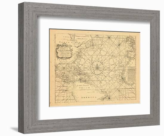 1773, Chart, West Indies, Atlantic Ocean-null-Framed Giclee Print