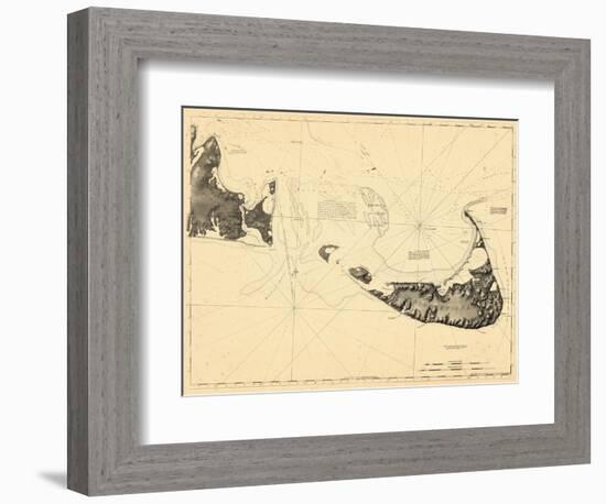 1776, Nantucket Island and the Eastern Half of Martha's Vineyard, Massachusetts-null-Framed Giclee Print