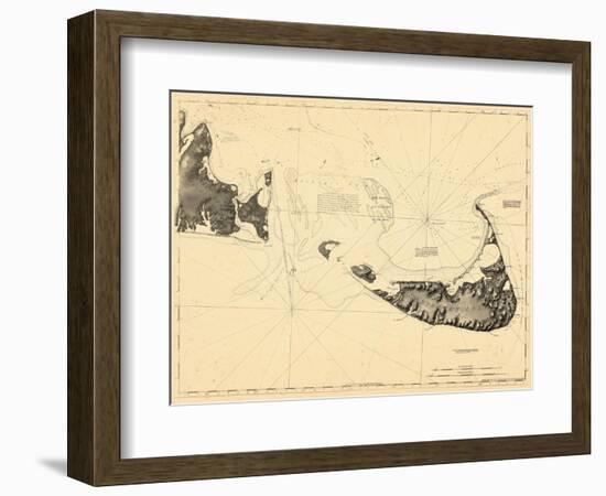 1776, Nantucket Island and the Eastern Half of Martha's Vineyard, Massachusetts-null-Framed Giclee Print