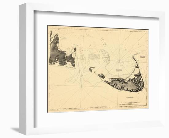 1776, Nantucket Island and the Eastern Half of Martha's Vineyard, Massachusetts-null-Framed Giclee Print