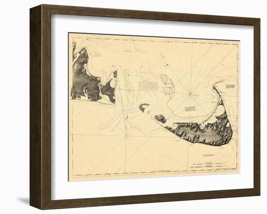 1776, Nantucket Island and the Eastern Half of Martha's Vineyard, Massachusetts-null-Framed Premium Giclee Print