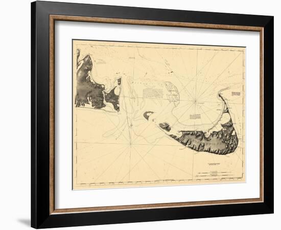 1776, Nantucket Island and the Eastern Half of Martha's Vineyard, Massachusetts-null-Framed Premium Giclee Print