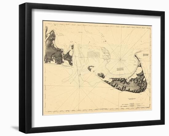 1776, Nantucket Island and the Eastern Half of Martha's Vineyard, Massachusetts-null-Framed Premium Giclee Print