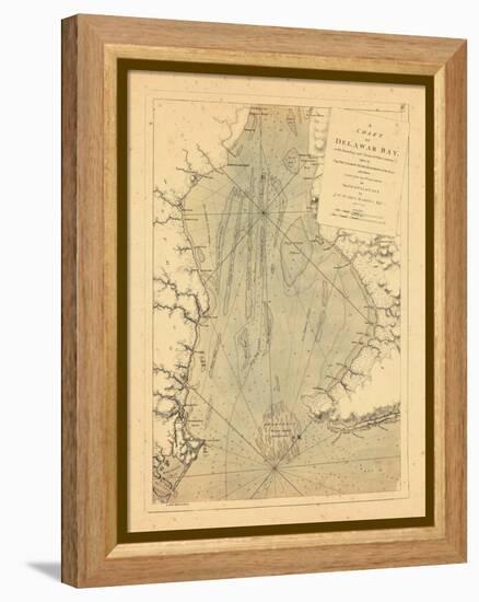 1779, A Chart of Delaware Bay,-null-Framed Premier Image Canvas