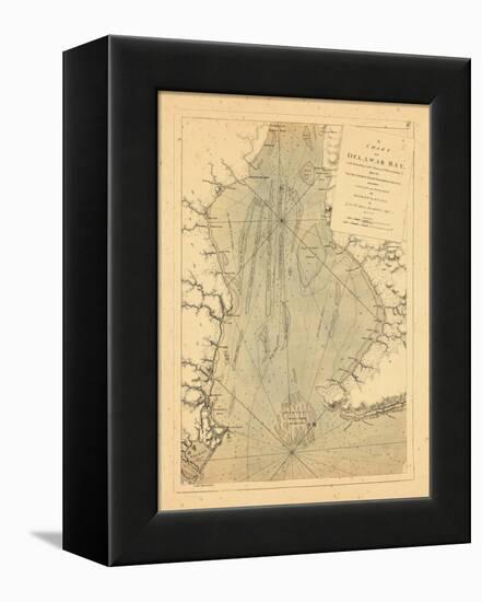 1779, A Chart of Delaware Bay,-null-Framed Premier Image Canvas