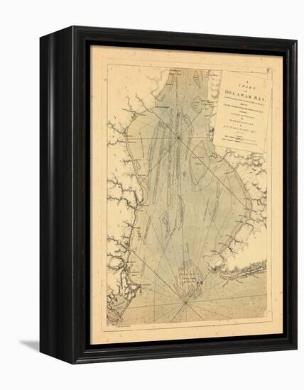 1779, A Chart of Delaware Bay,-null-Framed Premier Image Canvas