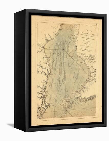 1779, A Chart of Delaware Bay,-null-Framed Premier Image Canvas