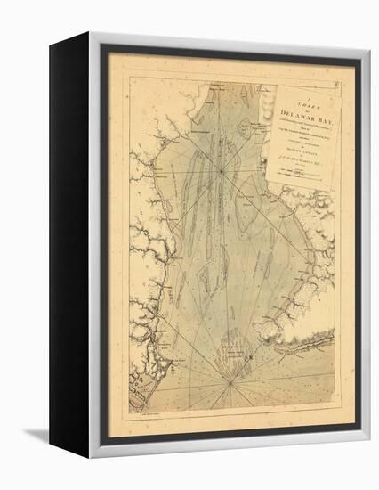 1779, A Chart of Delaware Bay,-null-Framed Premier Image Canvas