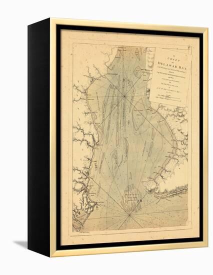 1779, A Chart of Delaware Bay,-null-Framed Premier Image Canvas