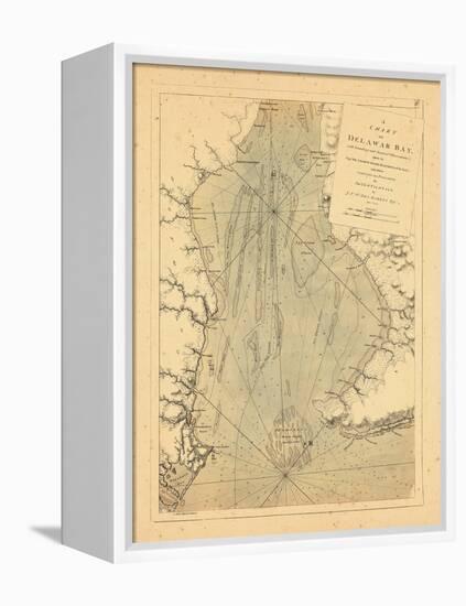 1779, A Chart of Delaware Bay,-null-Framed Premier Image Canvas