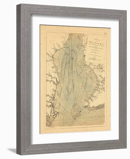 1779, A Chart of Delaware Bay,-null-Framed Giclee Print