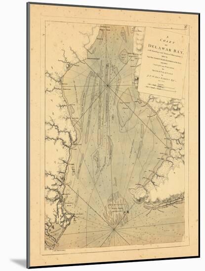 1779, A Chart of Delaware Bay,-null-Mounted Giclee Print