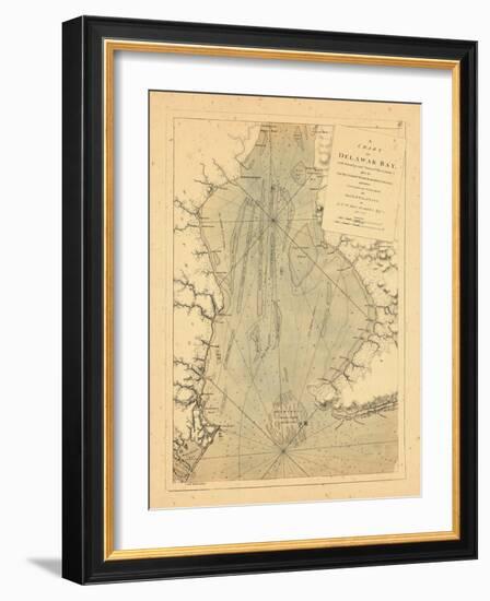 1779, A Chart of Delaware Bay,-null-Framed Giclee Print