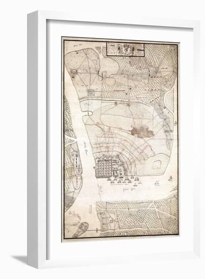 1780, Charleston Siege Map, South Carolina, United States-null-Framed Giclee Print