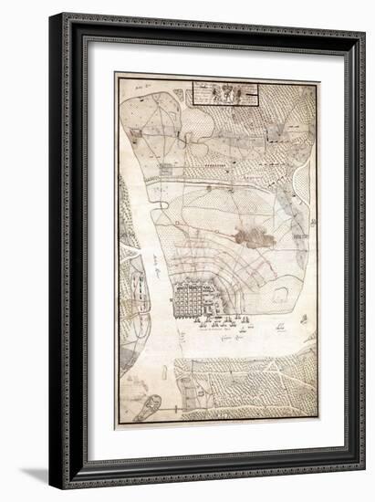 1780, Charleston Siege Map, South Carolina, United States-null-Framed Giclee Print