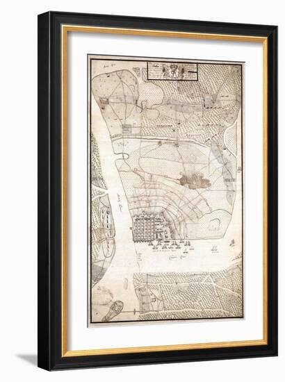 1780, Charleston Siege Map, South Carolina, United States-null-Framed Giclee Print