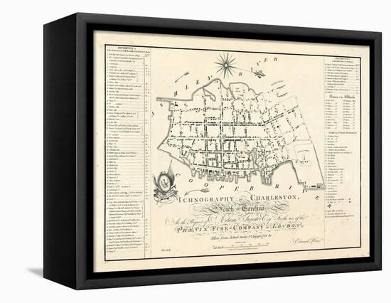 1788, Charleston Ichnography Map, South Carolina, United States-null-Framed Premier Image Canvas