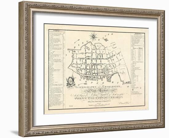 1788, Charleston Ichnography Map, South Carolina, United States-null-Framed Giclee Print