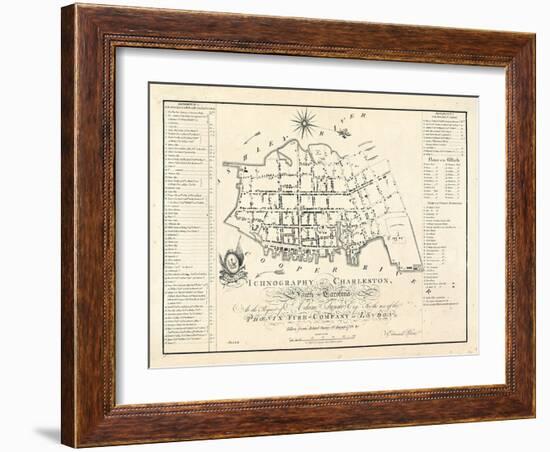 1788, Charleston Ichnography Map, South Carolina, United States-null-Framed Giclee Print