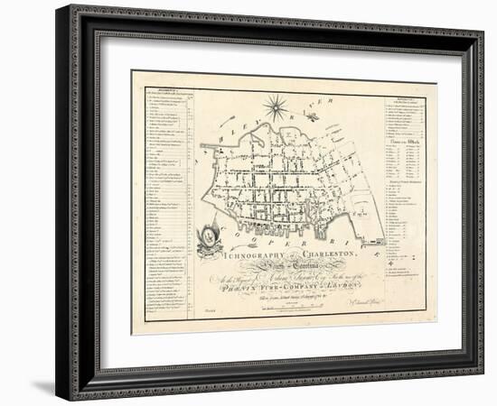 1788, Charleston Ichnography Map, South Carolina, United States-null-Framed Giclee Print