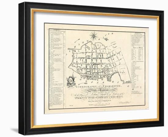 1788, Charleston Ichnography Map, South Carolina, United States-null-Framed Giclee Print