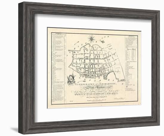 1788, Charleston Ichnography Map, South Carolina, United States-null-Framed Giclee Print