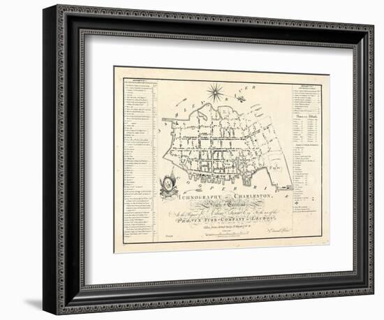 1788, Charleston Ichnography Map, South Carolina, United States-null-Framed Giclee Print