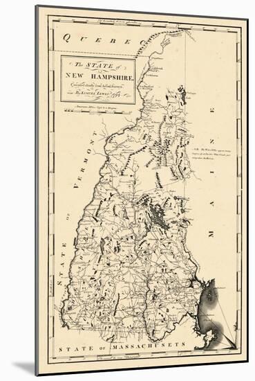 1794, New Hampshire State Map, New Hampshire, United States-null-Mounted Giclee Print