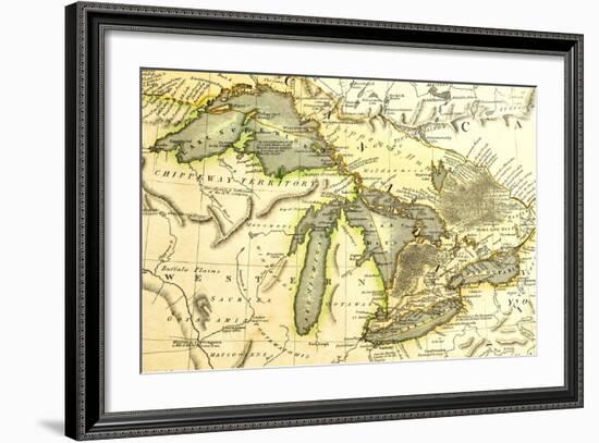 1795 Map Of The Great Lakes-Tektite-Framed Art Print